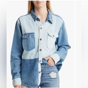 Good American Two-Tone Denim top